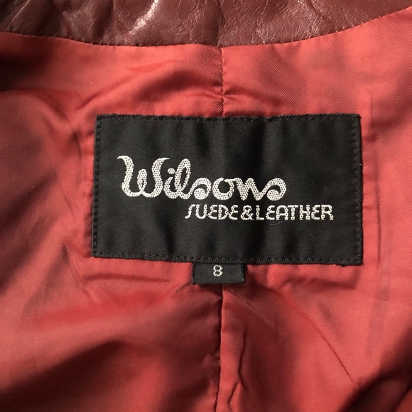 Wilson's Vintage Red Burgundy Leather Jacket - Picture 3 of 3
